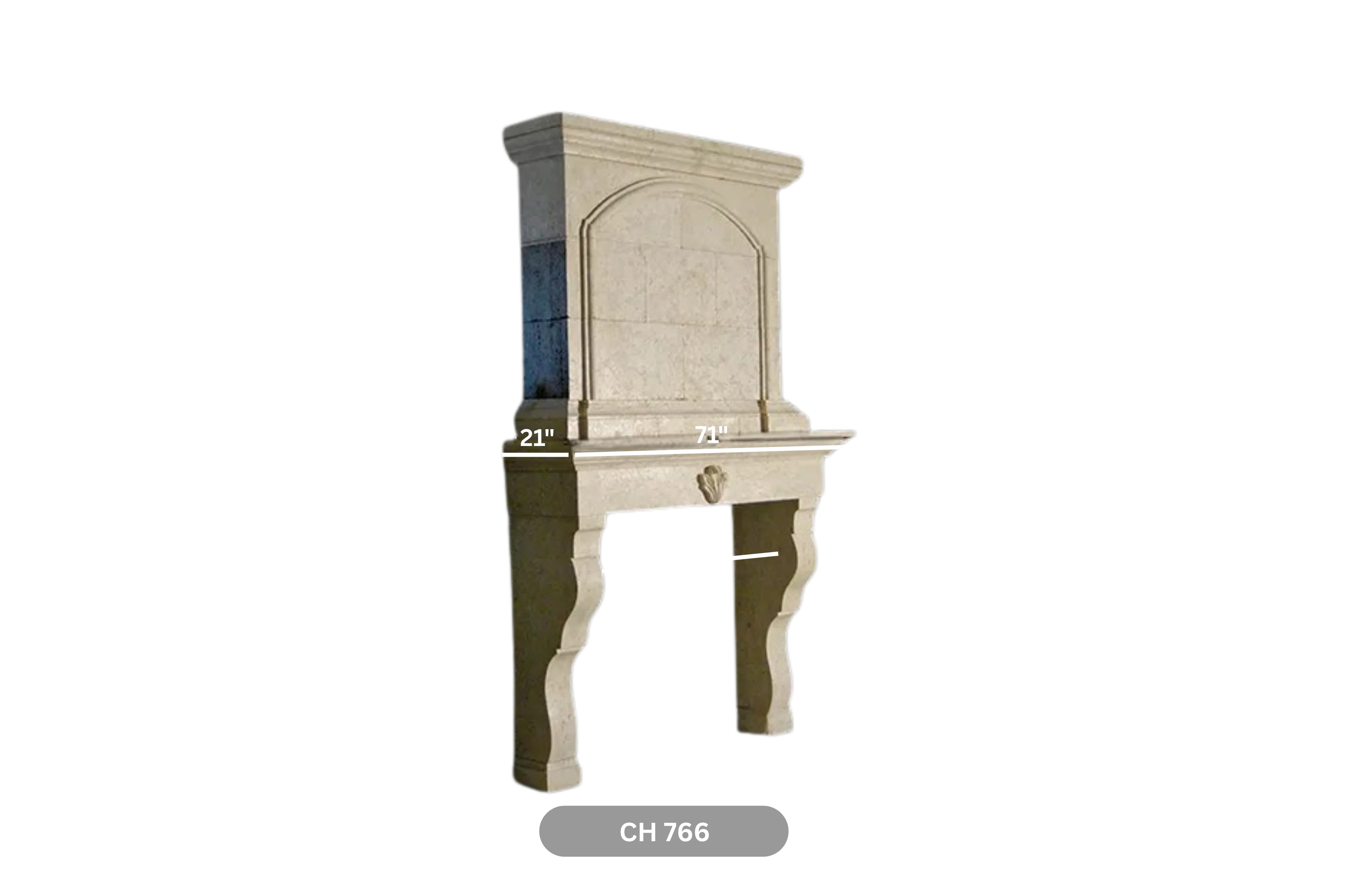 Limestone Fireplace Mantel - Image 4